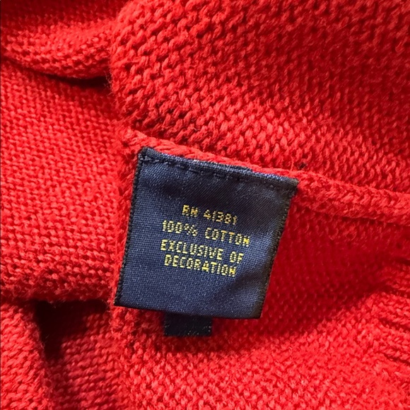 Ralph Lauren Men's 1/4 Zip-Up Red Sweater Size XL - Picture 5 of 7
